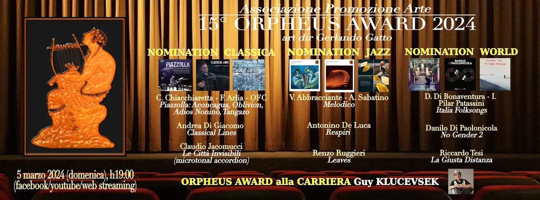 15° Orpheus Award, Premio della Critica - Produzioni Italiane Fisarmonicistiche