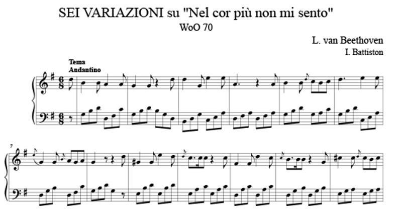 Sei Variazioni su Nel cor più non mi sento WoO 70 7 (Ludwig van Beethoven - trascrizione per fisarmonica Ivano Battiston)