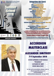 Alexander Dmitriev - masterclass Istituto Superiore di Studi Musicali Peri Merulo di Castelnovo Monti