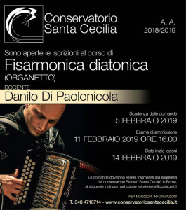 Danilo Di Paolonicola - Apertura classe di fisarmonica diatonica presso il Conservatorio Santa Cecilia