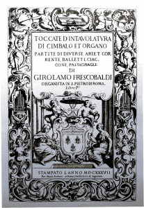 Frescobaldi - Frontespizio primo libro di Toccate