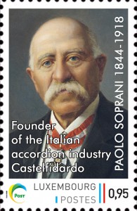 Paolo Soprani fondatore dell'industria italiana della fisarmonica (francobollo)