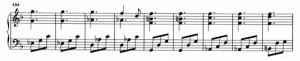 Sonata K426 (battute da 134 a 142) accordi ripetuti ossessivamente dalla battuta 138 alla 153